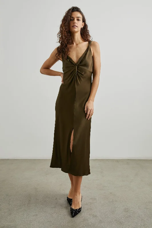 VIVIANA DRESS - DARK MOSS