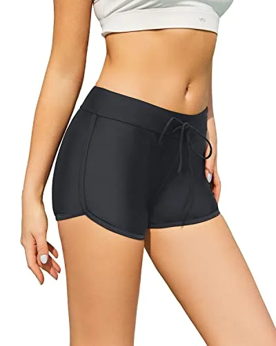 Womens Swim Shorts Drawstring Swimsuit Bottoms Board Shorts Swim Bottoms