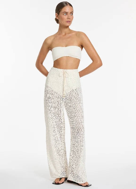 Jetset Stretch Lace Pant - Cream