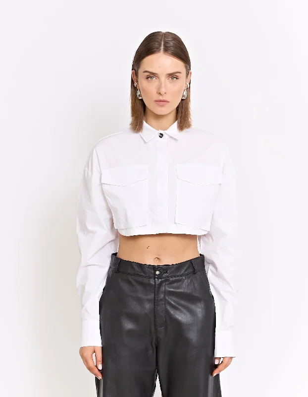 EDAN CROPPED SHIRT | WHITE