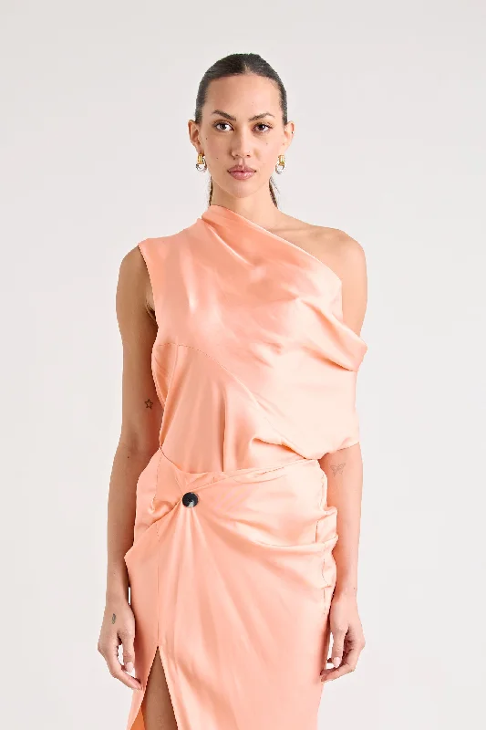 RAF SILK REVERSIBLE TOP | PEACH