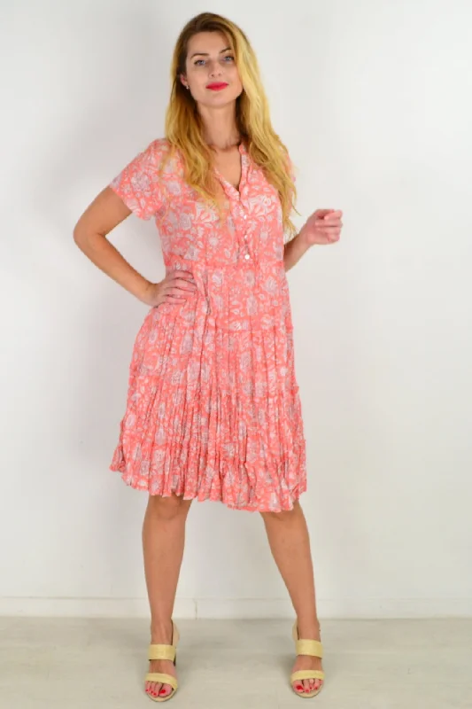 Pretty Fun in Peach Tiered Tunic Dress