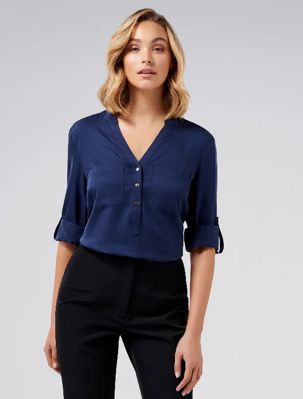 Mika Popover Roll Sleeve Shirt