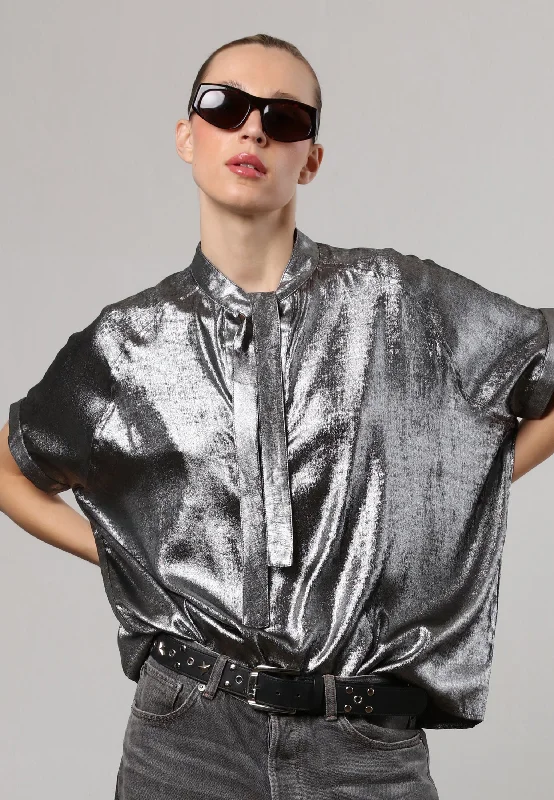 FOLD SHIRT SILVER FOIL