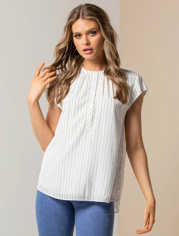 Carlie Stripe Placket Blouse