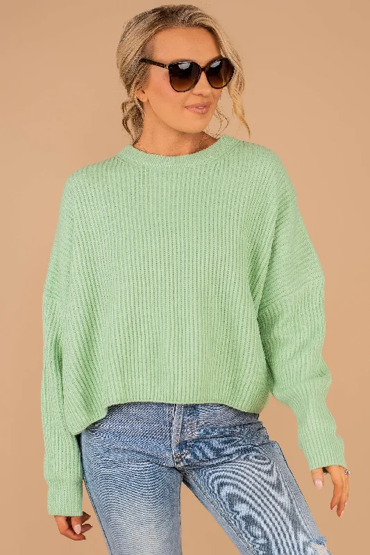 Rely On You Mint Green Crop Sweater