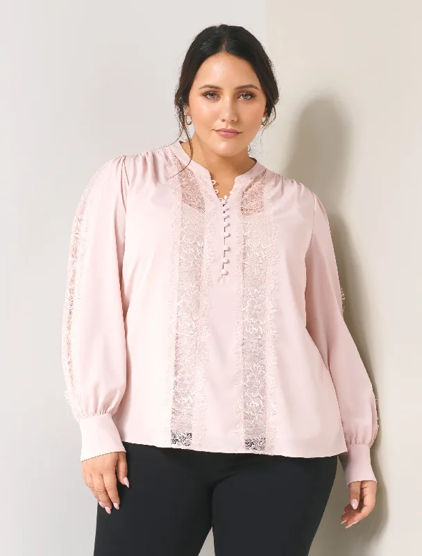 Georgia Lace Insert Curve Blouse