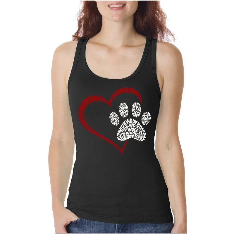 Paw Heart - Women's Word Art Tank Top