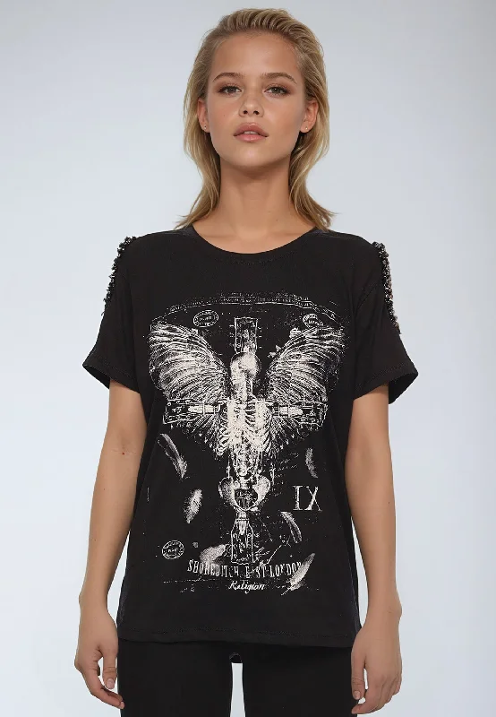 WING CROSS T-SHIRT BLACK