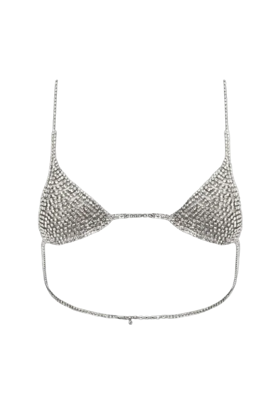 Teeny Tiny Bedazzled Bralette - Silver