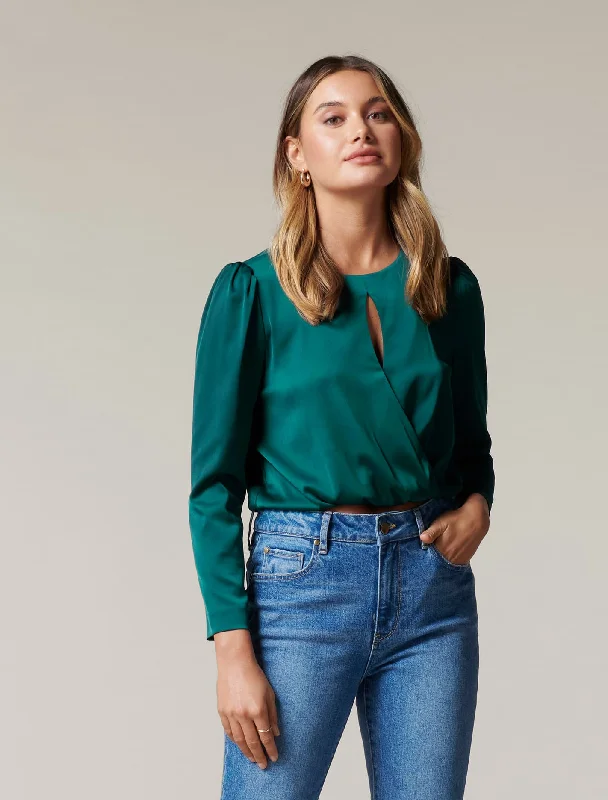 Daniella Satin Wrap Top