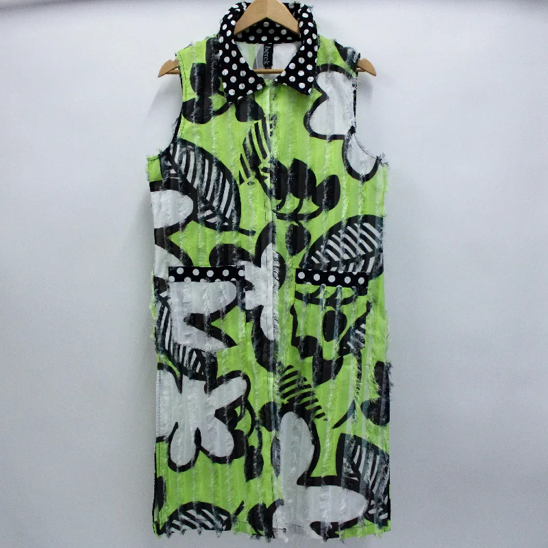 Floral Fray Vest Kiwi