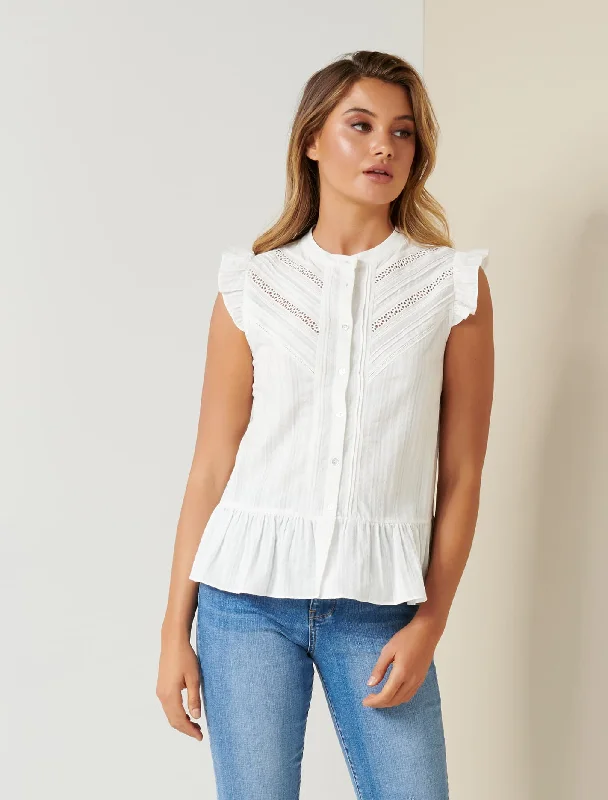 Mimi Cotton Trim Spliced Top