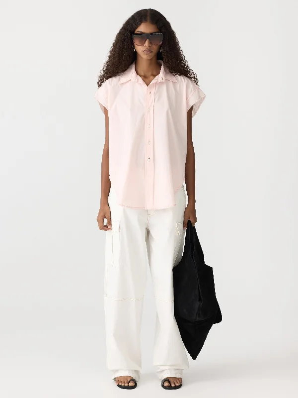 crushed cotton scoop hem shirt