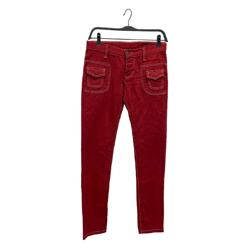 HYSTERIC GLAMOUR/Skinny Pants/XS/Denim/RED/WHITE STITCHING