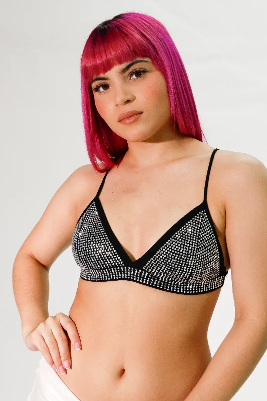 bralette top with rainstones