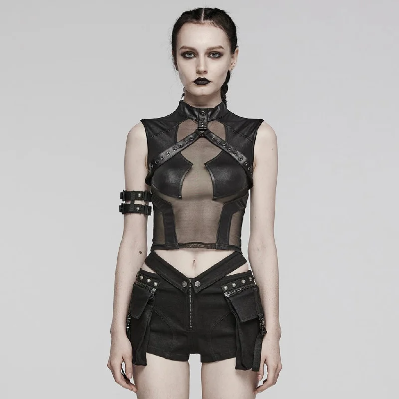 Women's Punk Sheer Eyelet Vest