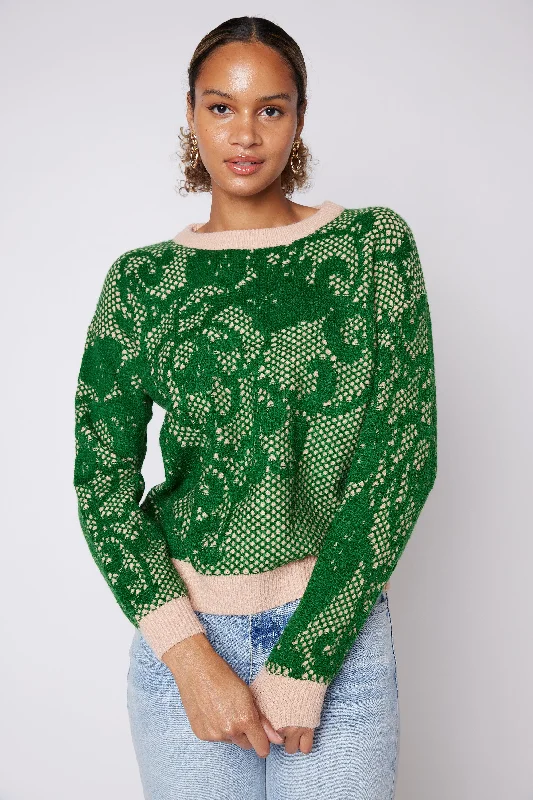 Michaela Lace Knit Pattern Sweater