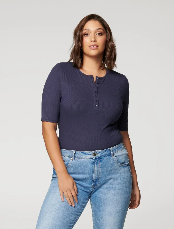 Jesinta Curve Button Front Tee