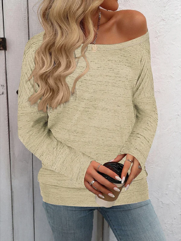 Full Size Heathered Long Sleeve Top