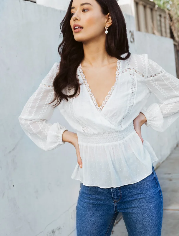 Rosie Wrap Shirred Waist Blouse