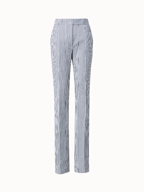 Chio Full Length Pant In Pinstripe Jaquard