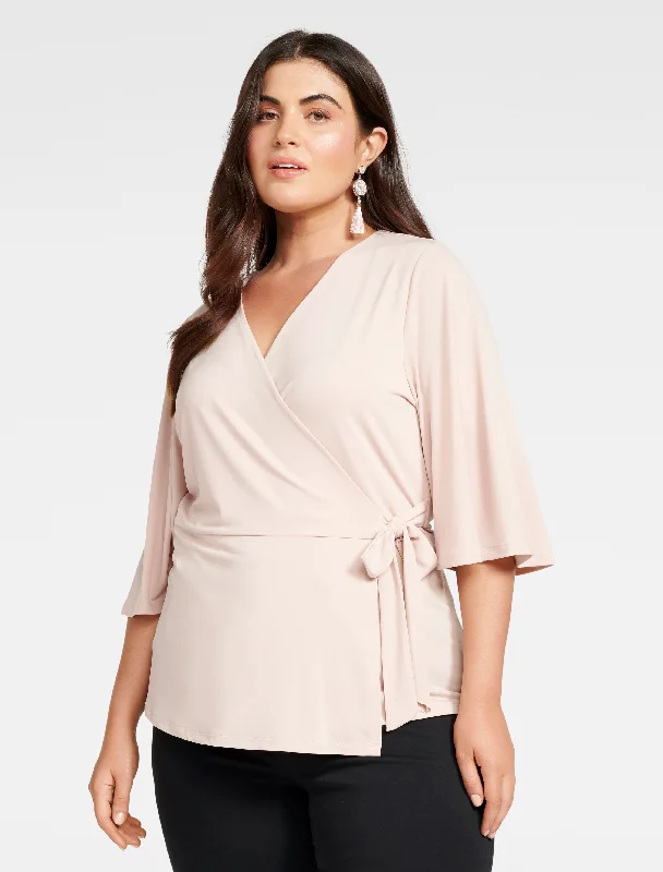 Iris Jersey Curve Wrap Top