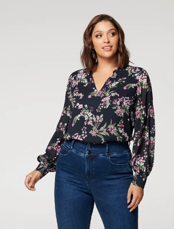 Neve Curve Blouson Sleeve Blouse