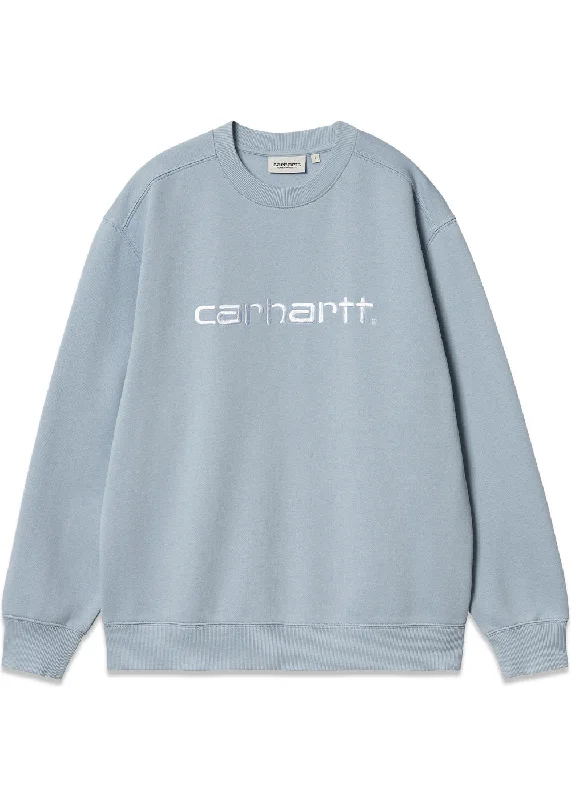 W Carhartt Sweat - Misty Sky / White