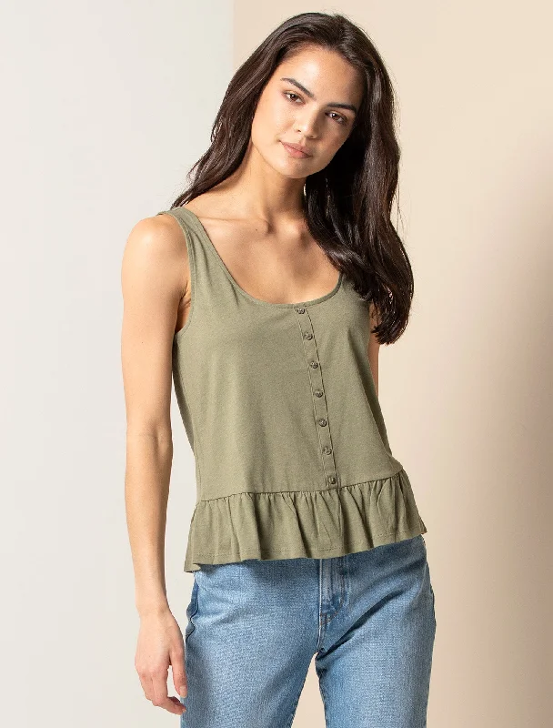 Juliana Button Front Tank