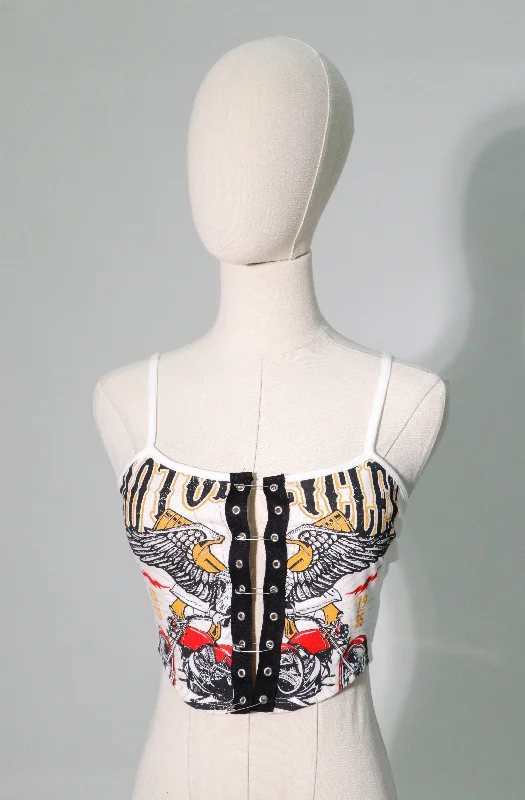 graphic (stretchy) croptop with pins