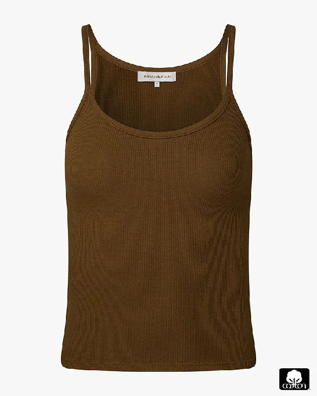 Scooped Ribbed Tank Top