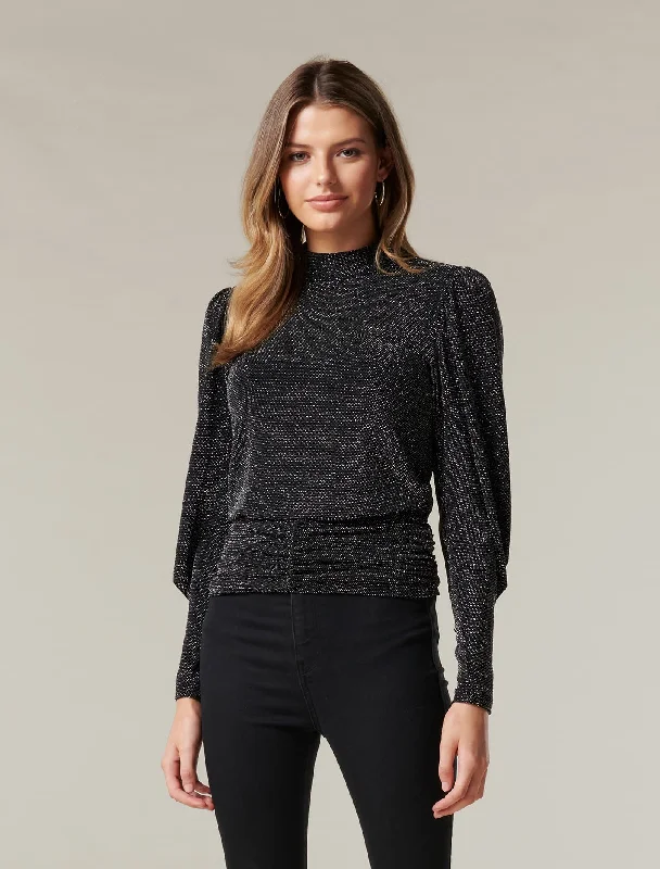 Rachel Ruched Glitter Top