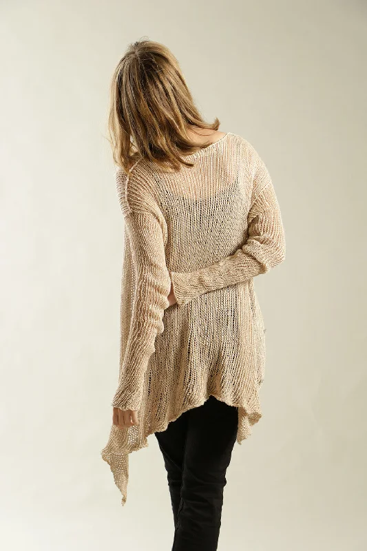 Weekend Offers That Dazzle Dusty Blush Nude Cotton and Bamboo handmade Cardigan with buttons - Prevo