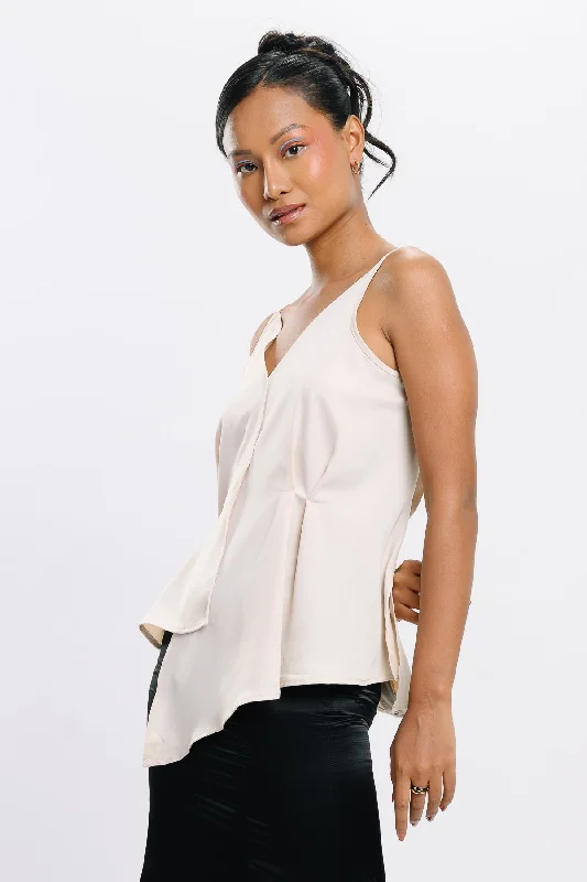 Strappy Cream Asymmetric Top