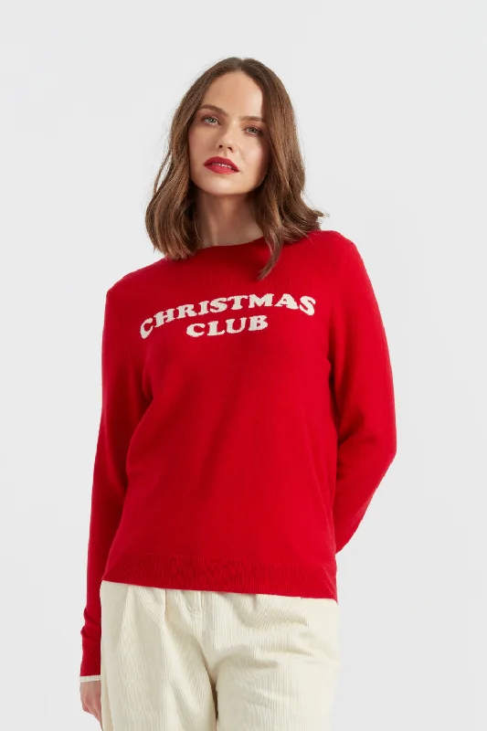 Weekend Bargains to Relish Red Wool-Cashmere Christmas Club Sweater