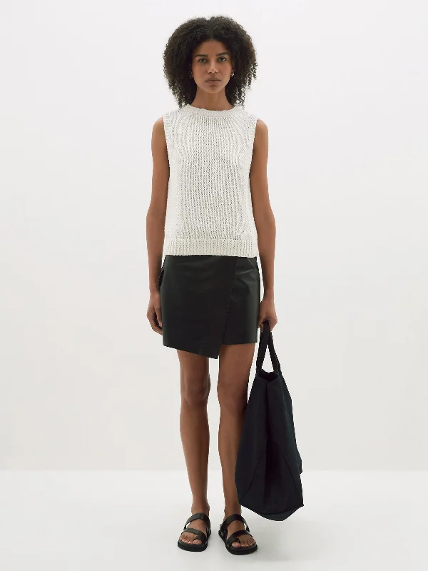 cotton linen knitted tank