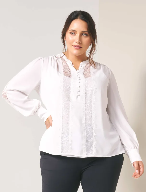 Georgia Lace Insert Curve Blouse