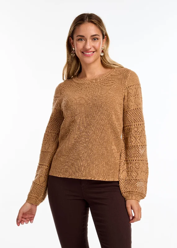 Long Sleeve Pointelle Sweater