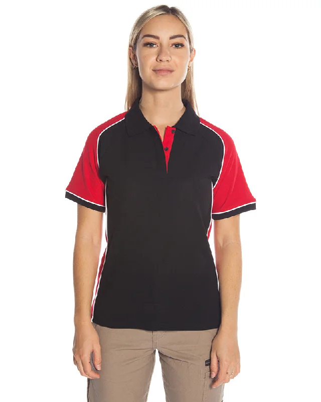 Ladies Nitro Polo - Black/Red/White