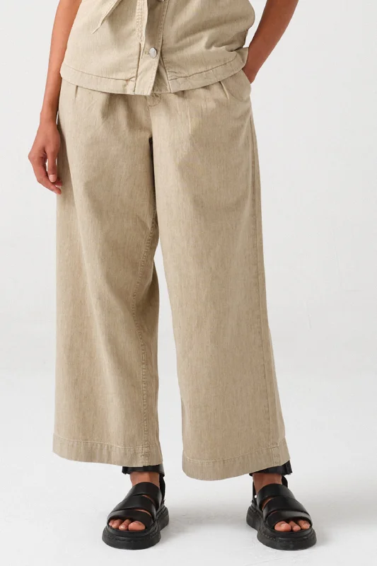 Penelope Pant in Sand Linen