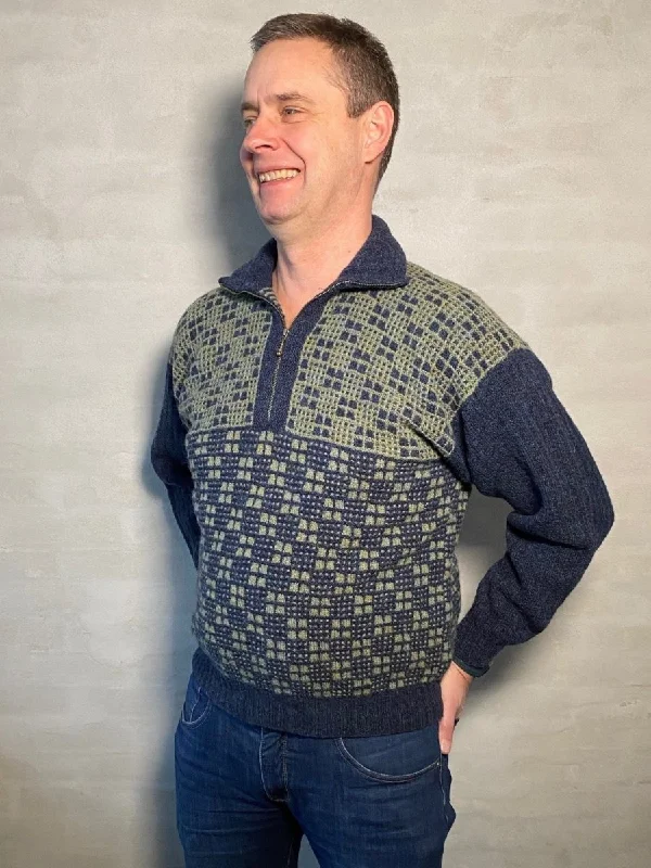 Pay Less Windows mens sweater by Hanne Falkenberg, knitting kit