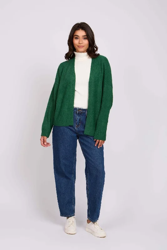 Women Short Loose Cardigan Green