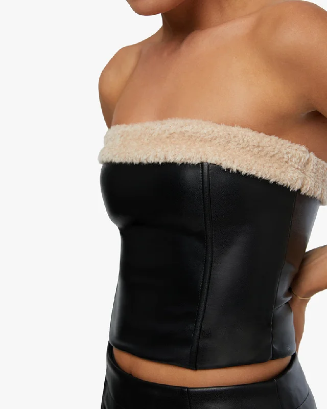 Faux Fur Corset Top