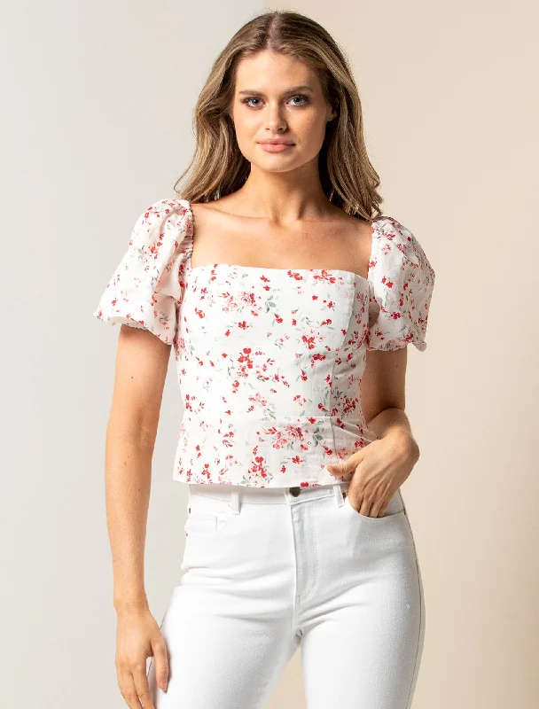 Linda Square Neck Puff Sleeve Top