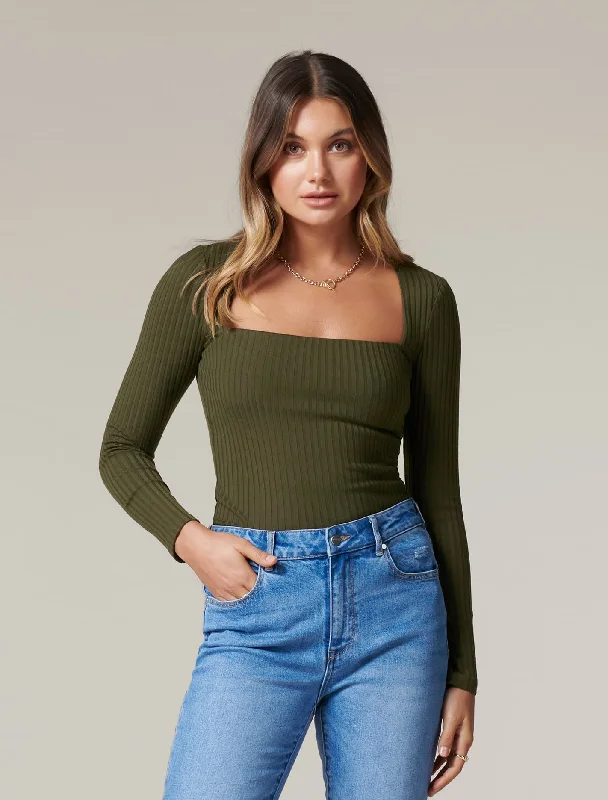 Isobel Square Neck Long Sleeve Top