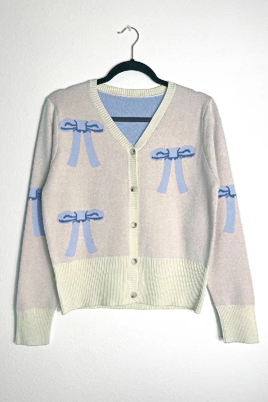 Blue bow Cardi