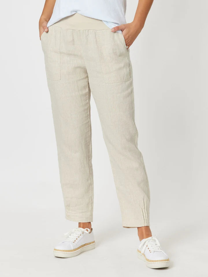 Sarah Linen Pant - Natural