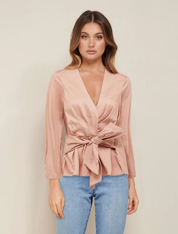 Roxy Tie Front Poplin Blouse