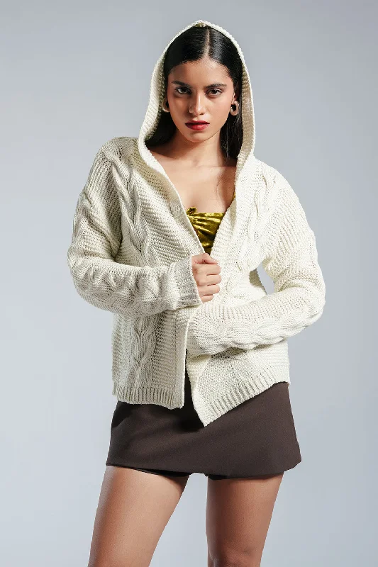 Snow Kissed White Knit Cardigan